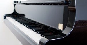 Closeup of keys on a beautiful Grand Piano